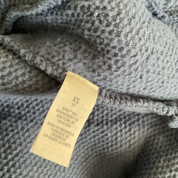 Aerie Quarter Zip Sherpa Pullover Sweater Size XS Blue - Picture 4 of 6